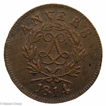 Louis XVIII siège d'Anvers 10 centimes 1814 R