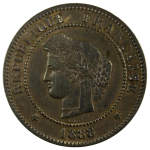 Third Republic 5 centimes Ceres 1888 Paris