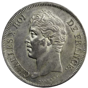 Charles X AR 5 francs 1827 Lyon