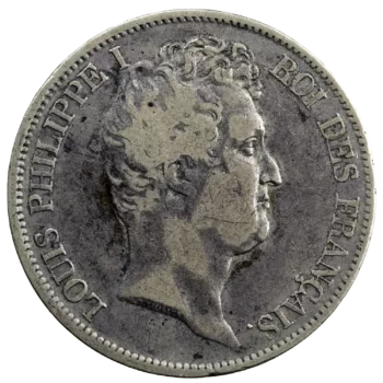 Louis Philippe 5 francs 1830 Rouen tranche fautée