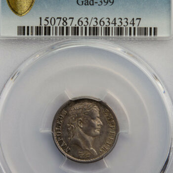 Napoléon I demi franc 1814 Paris PCGS MS63