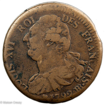 Constitution 2 sols type français 1792 Strasbourg