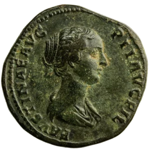 Faustine jeune sesterce frappé à Rome