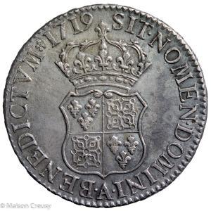 Louis XV Ecu de France Navarre 1719 Paris