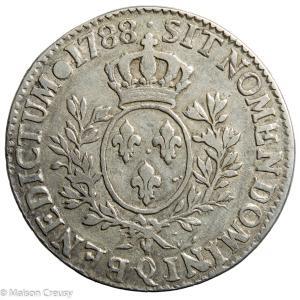 Louis XVI écu aux branches d’olivier 1788 Perpignan