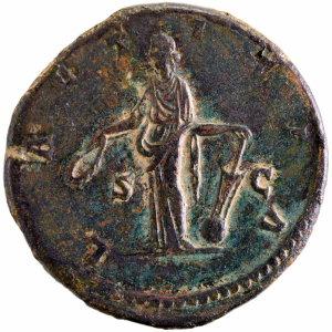 Crispine sesterce revers LAETITIA