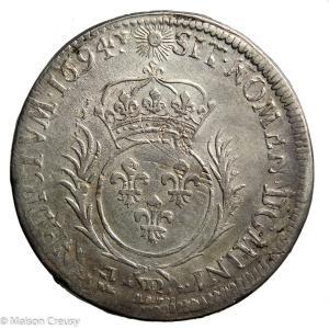 Louis XIV 34 sols de Strasbourg aux palmes 1694