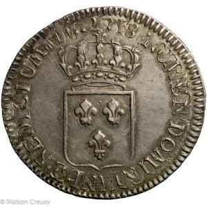 Louis XV écu de France 1722 Paris
