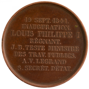 Louis Philippe Medal raildroad Strasbourg to Bale.