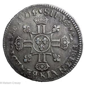 Louis XIV demi écu aux 8L 1704 Bordeaux réformation