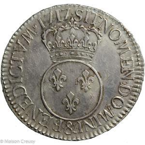 Louis XV Ecu Vertugadin 1717 Aix