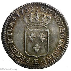 Louis XV 1/3 d’ecu de France 1720 Tours réformation