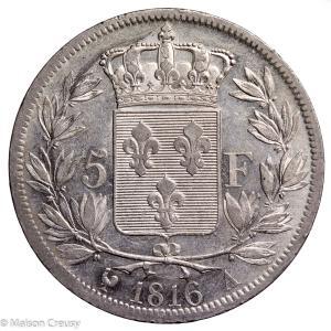 Louis XVIII 5 francs 1816 Paris