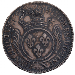 Louis XIV écu aux palmes 1694 Nantes réformation