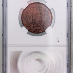 Henri V 2 francs 1833 pattern NGC MS63 BN