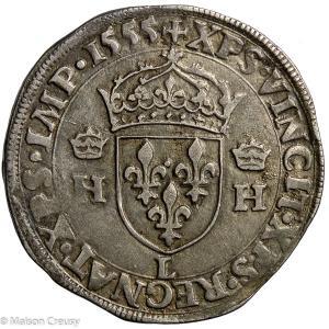 Henri II Teston 1555 frappé à Bayonne