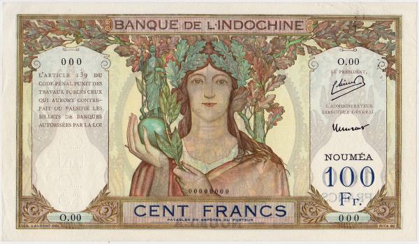 Nouvelle Calédonie 100 francs type 1931 SPECIMEN