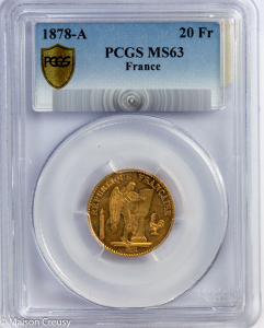 20 francs 1878 PCGS MS63