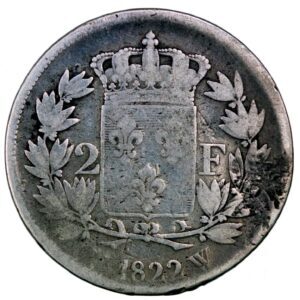 Louis XVIII 2 francs 1822 Lille