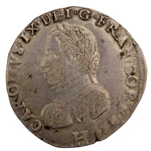 Charles IX teston 1575 La Rochelle