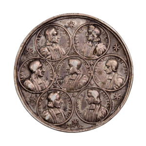 Cast silver medal Archbishop Sancroft and the Seven Bishops 1688