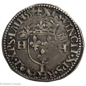 Henri II demi Teston 1554 Bayonne