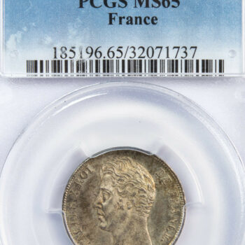 Charles X 1 franc 1825 Paris PCGS MS65