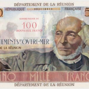La Reunion 5000 francs surchargé 100 NF