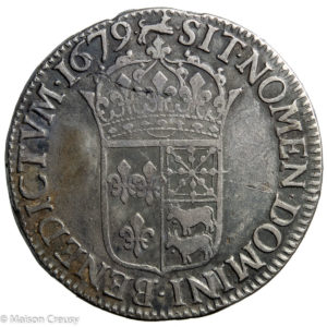 Louis XIV écu au buste juvénile du Béarn 1679 Pau