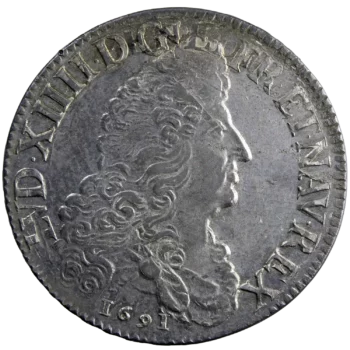 Louis XIV écu aux 8L 1691 Reims