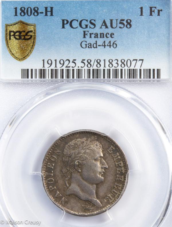 Napoleon-I-1-franc-1808-La-Rochelle-AU58