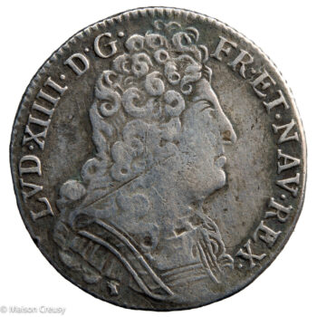 Louis XIV quart d'écu aux 3 couronnes 1709 Lyon