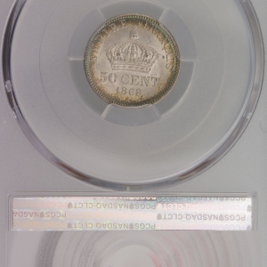 Napoleon III 50 centimes 1868 Paris PCGS MS64+
