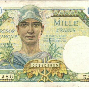 Tresor Francais 1000 francs 1947 pour les territoires occupés