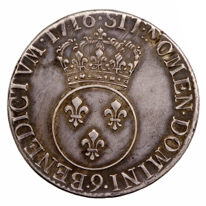 Louis XV Ecu Vertugadin 1716 Rennes