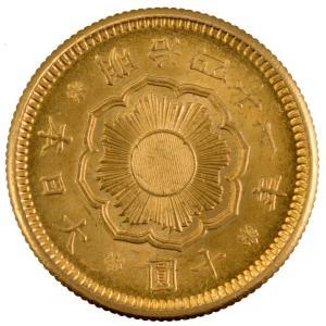 Japon 10 yen 1908 année 41