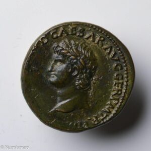 Nero AE laureate dupondius Lyons mint 65 AD