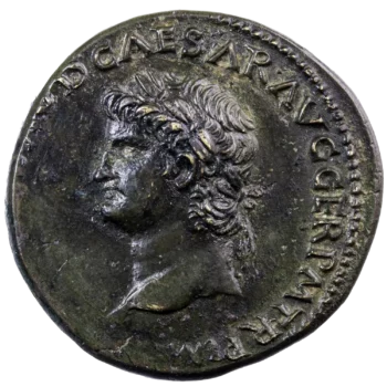 Nero AE laureate dupondius Lyons mint 65 AD
