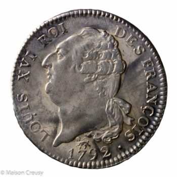 Constitution écu de 6 livres 1792 Paris
