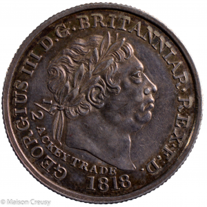 Cote de l'or britannique 1/2 hackey 1818