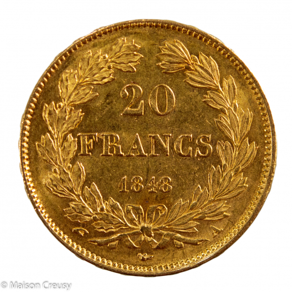 Louis Philippe 20 francs 1848 Paris PCGS AU58