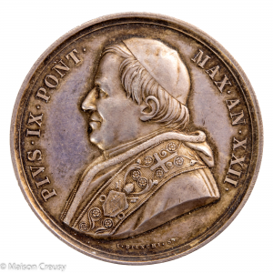 Pie IX Medaille annuelle en argent 1867 année 22