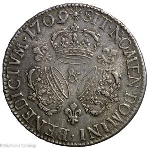 Louis XIV écu aux 3 couronnes 1709 Aix
