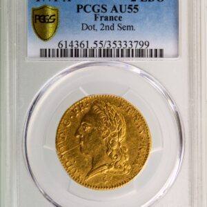 Louis XV double louis à la vieille tête 1771 Paris PCGS AU55