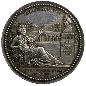 Charles X Médaille en argent des voeux des habitants de Versailles