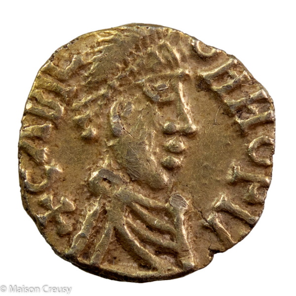 Merovingians Chalon-sur-Saône Circa 600-642 AV Tremissis