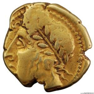 Arvernes Statère d'or à la tête laurée et à l'amphore