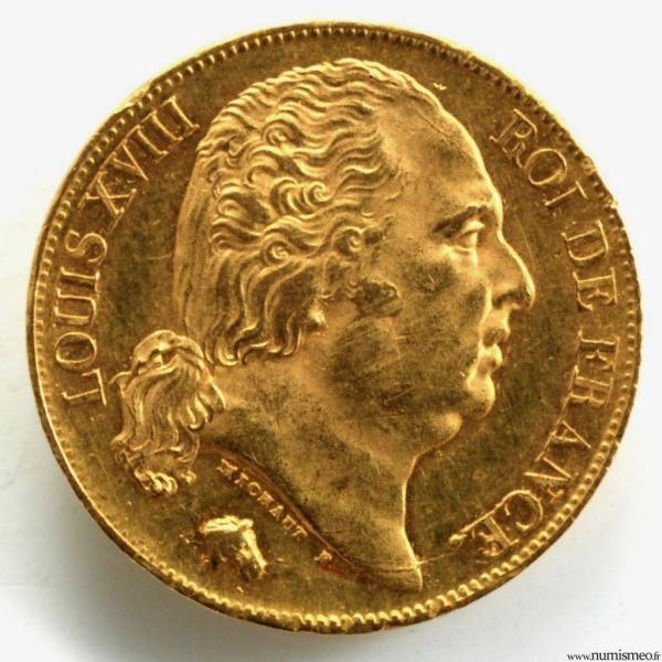 Louis XVIII 20 francs 1824 Paris