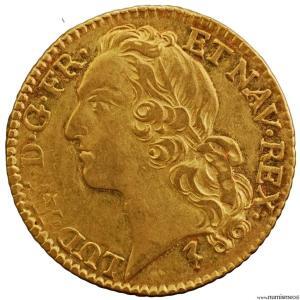 Louis XV louis au bandeau 1747 Lille