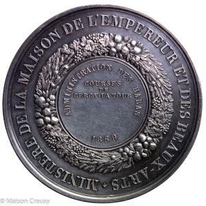 Napoléon III silver medal 1869 administration des haras